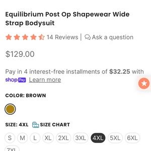 New with tags. purchased for after liposuction surgery. retails for $129 + tax